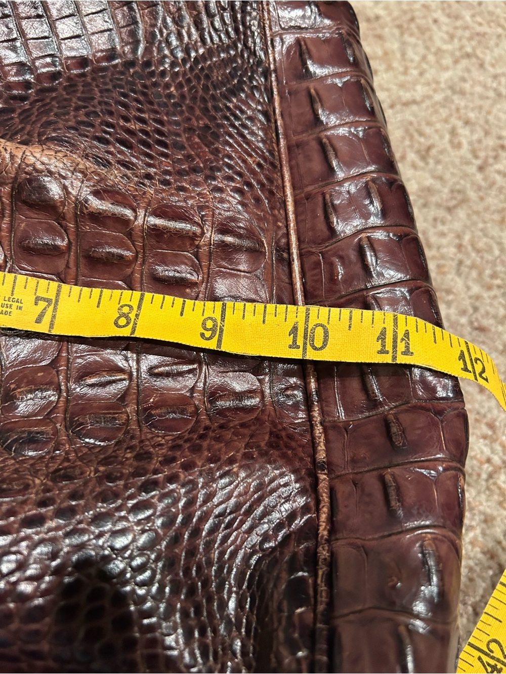Brahmin Croc-Embossed Leather Satchel in Deep Brown Truffle Melbourne - Picture 9 of 9